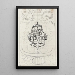Project for an ex-libris for D Goedkoop - Carel Adolph Lion Cachet — framed artwork on a wall