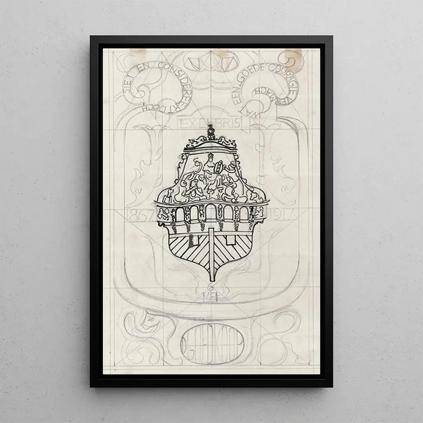 Project for an ex-libris for D Goedkoop - Carel Adolph Lion Cachet — framed artwork on a wall