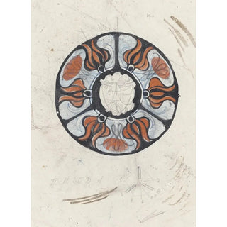Project for a commemorative plaque with W and a coat of arms - Carel Adolph Lion Cachet — artwork view