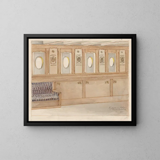 Project for a first-class children's room on the SS Prinses Juliana - Carel Adolph Lion Cachet — framed artwork on a wall