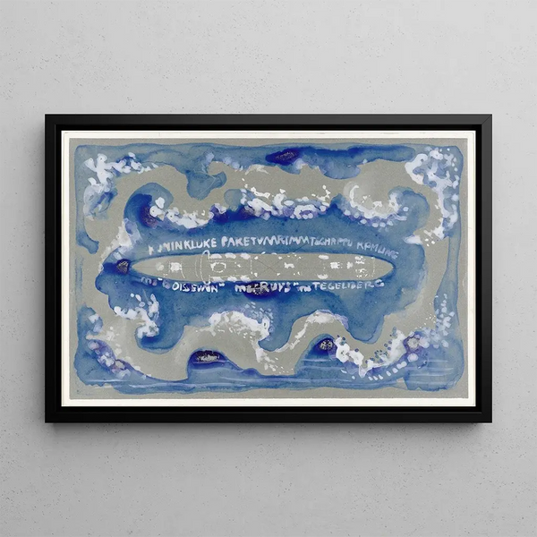 Project for a vignette for the Koninklijke Paketvaart Maatschappij - Carel Adolph Lion Cachet — framed artwork on a wall