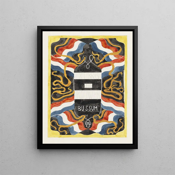 the ex-libris project by engineer J. Kouwer in Bussum - Carel Adolph Lion Cachet — framed artwork on a wall