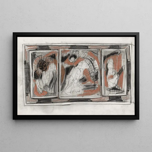 Ornamental Design - Carel Adolph Lion Cachet — framed artwork on a wall
