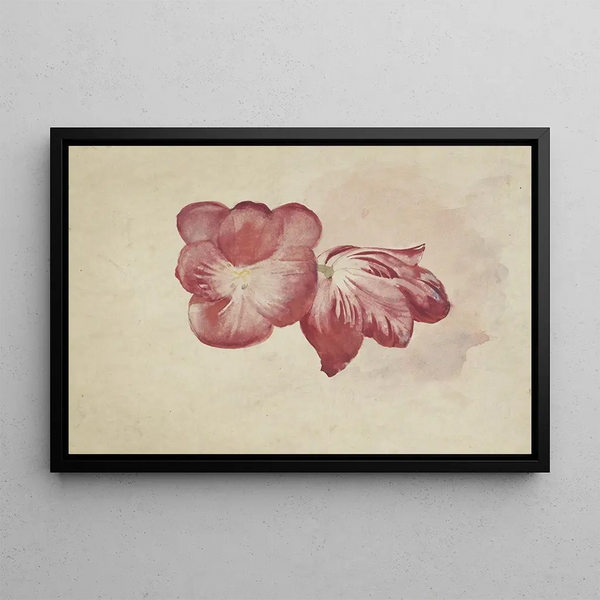 Two Red Tulips - Carel Adolph Lion Cachet — framed artwork on a wall