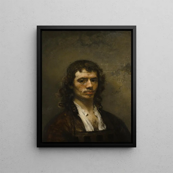Self-portrait Painting - Carel Fabritius — framed artwork on a wall