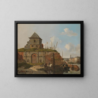 the city wall with a gunpowder store - Carel Jacobus Behr — framed artwork on a wall