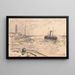 View of the IJmuiden coast with lighthouse and ship - Carel Nicolaas Storm van 's Gravesande — framed artwork on a wall