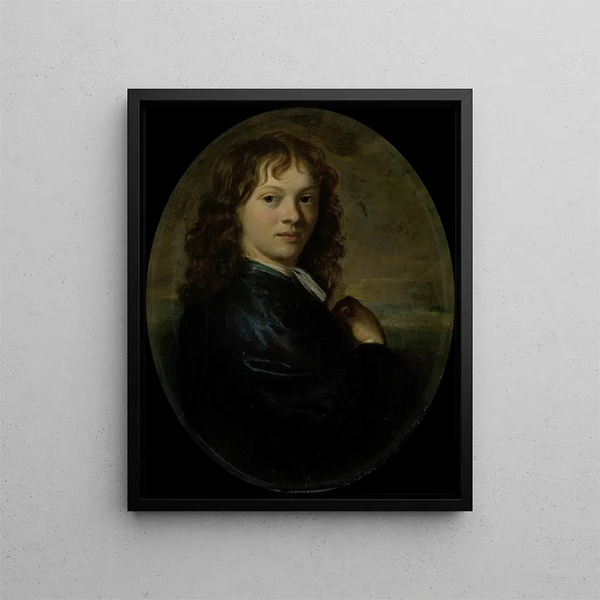 Self-portrait - Carel de Moor II — framed artwork on a wall