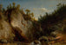 Landscape painting with figures on mountain rocks - Carl August Sommer — artwork view