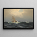 a Steamship in a Storm in the Atlantic - Carl Bille — framed artwork on a wall