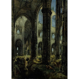 Reproduction of the painting of Gothic church ruins - Carl Blechen