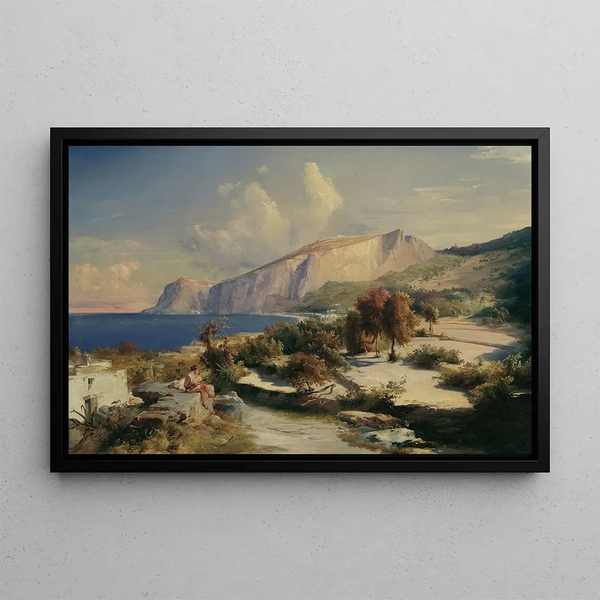 Afternoon in Capri - Carl Blechen — framed artwork on a wall
