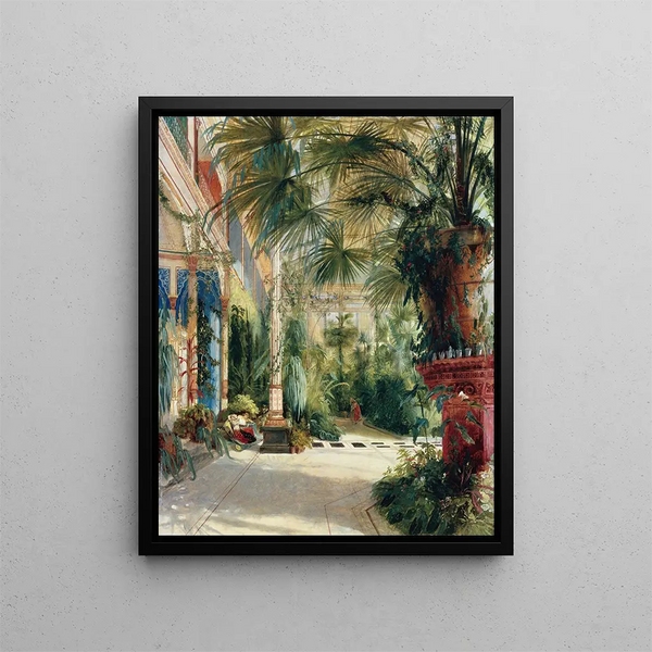 L interior of the Palm House - Carl Blechen — framed artwork on a wall