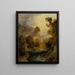 View of a river valley in the mountains with a castle on a high rock - Carl Blechen — framed artwork on a wall