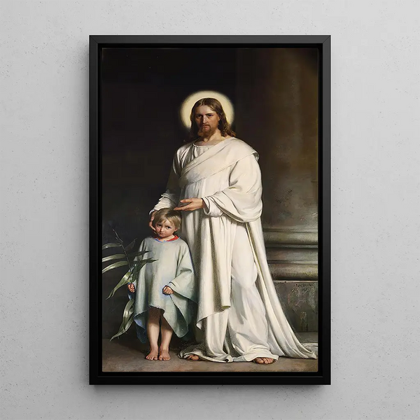 Christ bénissant le petit enfant - Carl Bloch — framed artwork on a wall