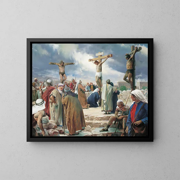 Crucifixion - Carl Bloch — framed artwork on a wall