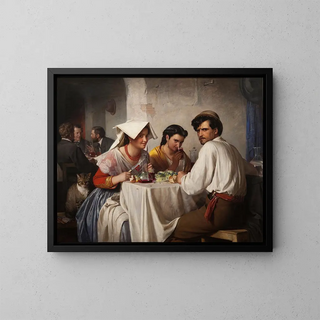 in a Roman Osteria - Carl Bloch — framed artwork on a wall
