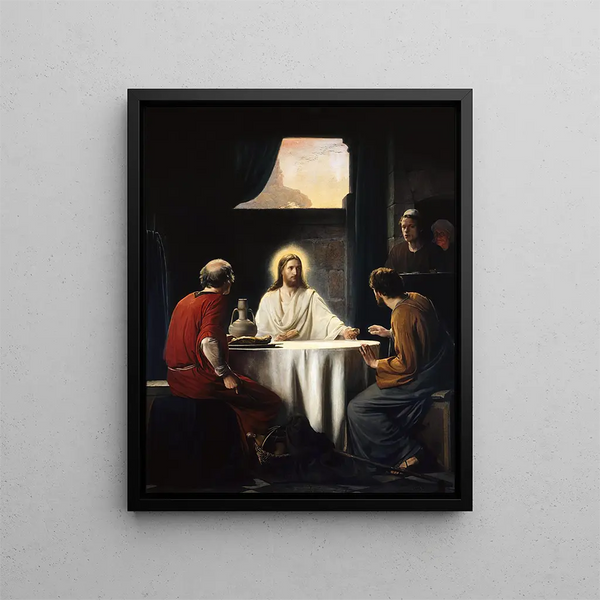 Emmaus Supper Painting - Carl Bloch — framed artwork on a wall
