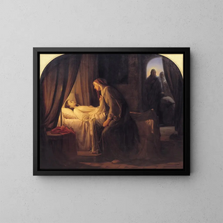 The daughter of Jairus - Carl Bloch — framed artwork on a wall