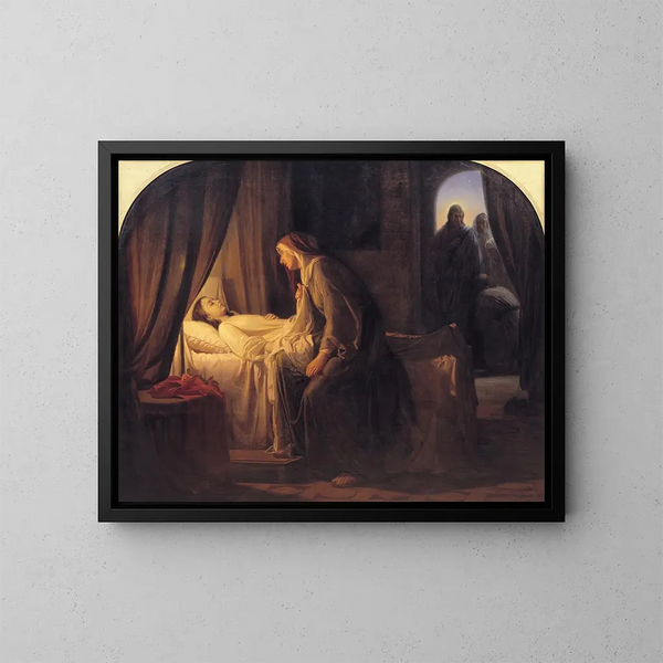 The daughter of Jairus - Carl Bloch — framed artwork on a wall