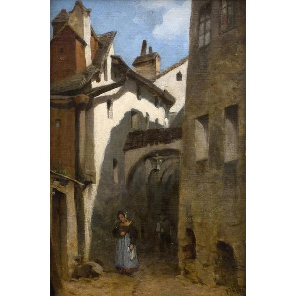 Ruelle à Burghausen - Carl Bolze — framed artwork on a wall
