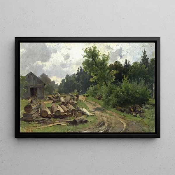 Place de stockage de bois - Carl Bolze — framed artwork on a wall