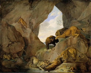 Wild Animals Painting in a Mountain Ravine - Carl Borromäus Andreas Ruthart — artwork view