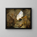 Wild Animals Painting in a Mountain Ravine - Carl Borromäus Andreas Ruthart — framed artwork on a wall