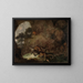 Two tigers devouring a deer - Carl Borromäus Andreas Ruthart — framed artwork on a wall