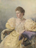Portrait of an elegant lady in a yellow dress - Carl Bunzl — artwork view