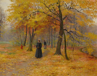A walk in the forest in autumn - Carl Carlsen — artwork view