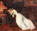 Interior painting with a girl on a sofa - Carl Carlsen — artwork view