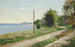 Coastal landscape painting with Kronborg in the background, summer - Carl Carlsen — artwork view