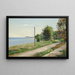 Coastal landscape painting with Kronborg in the background, summer - Carl Carlsen — framed artwork on a wall