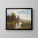 Three young women on a summer outing in a landscape - Carl Carlsen — framed artwork on a wall