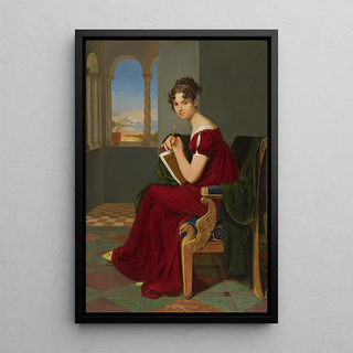 Young lady with drawing instrument, Countess Thekla Ludolf - Carl Christian Vogel von Vogelstein — framed artwork on a wall