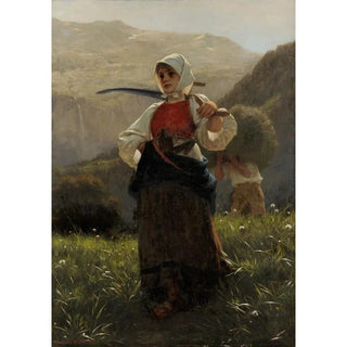 Woman of Haslital returning from hay harvest - Carl Diethelm Meyer — artwork view
