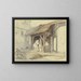 a Hessoise farm with a well house - Carl Engel — framed artwork on a wall