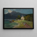 Landscape with a Lake in the Mountains - Carl Ernst Morgenstern — framed artwork on a wall