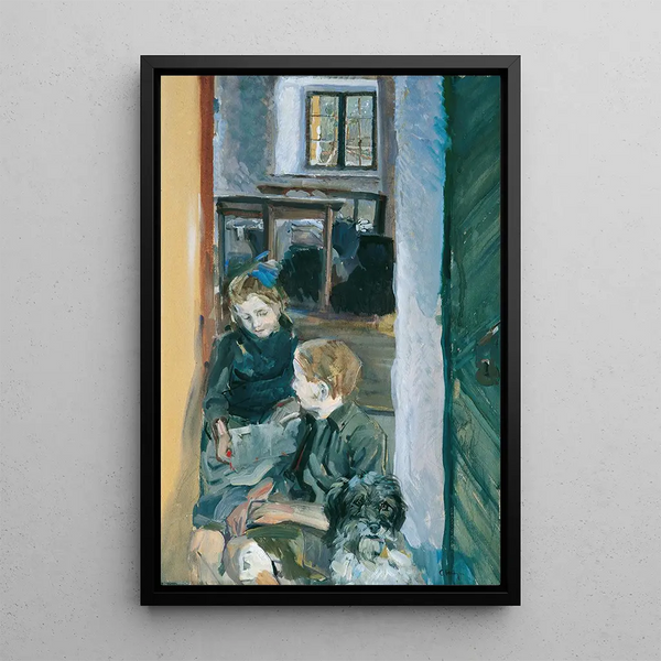 Study of children - Carl Fahringer — framed artwork on a wall