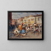 Fish Market Painting in Venice - Carl Feiertag — framed artwork on a wall