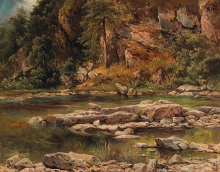 a wooded river landscape - Carl Franz Emanuel Haunold — artwork view