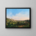 View of the churches of Kalksburg and Rodaun at dawn - Carl Franz Michael Geyling — framed artwork on a wall