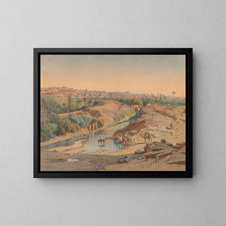 At the outskirts of Cairo - Carl Friedrich Heinrich Werner — framed artwork on a wall