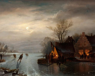 Scene of skating in Amsterdam - Carl Frederik Sørensen — artwork view