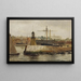 Port of Malmö in cloudy weather - Carl Frederik Sørensen — framed artwork on a wall