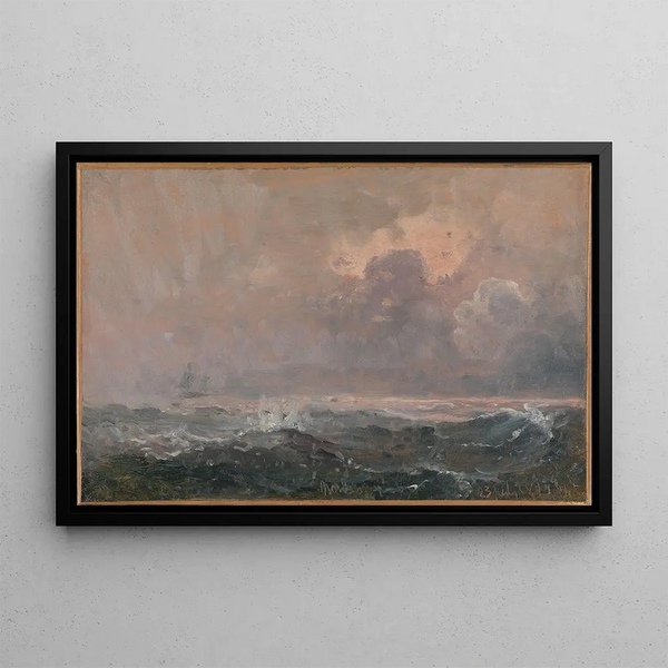 Stormy Sea - Carl Frederik Sørensen — framed artwork on a wall