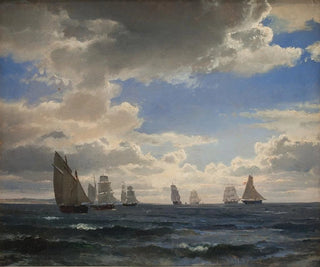 Bateaux à voile dans le Sound au sud de Kronborg - Carl Frederik Sørensen — artwork view