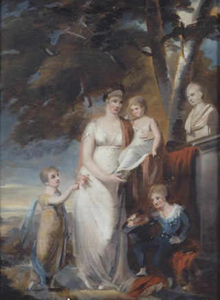 The Queen Fredrika with her children - Carl Frederik von Breda — artwork view