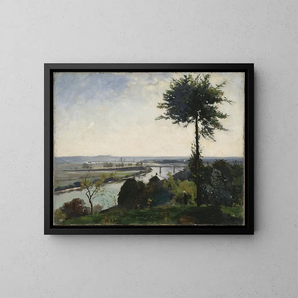 L'Arbre et la Rivière III: The Seine at Bois-le-Roi - Carl Fredrik Hill — framed artwork on a wall
